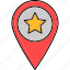 bookmark location, favorite, bookmark, location, direction, navigation, map, pin, star 