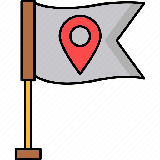 Flag icon, location marker, navigation, map, pin, map-locator, gps icon - Download on Iconfinder