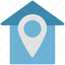 gps, house pointed, house with pin sign, navigation pointer, pin and house