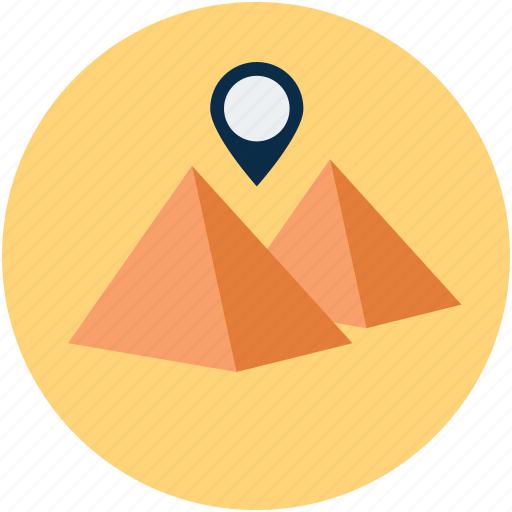 Destination, egypt pyramid, gps, location, pyramid shaped icon - Download on Iconfinder