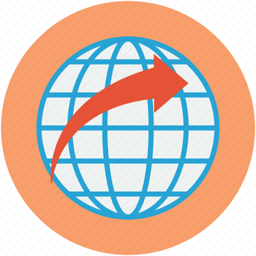 Arrow, global, globe, map, map location, world, world map icon - Download on Iconfinder