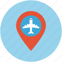 aerodrome, airport location, gps, landing area, location, map, runway