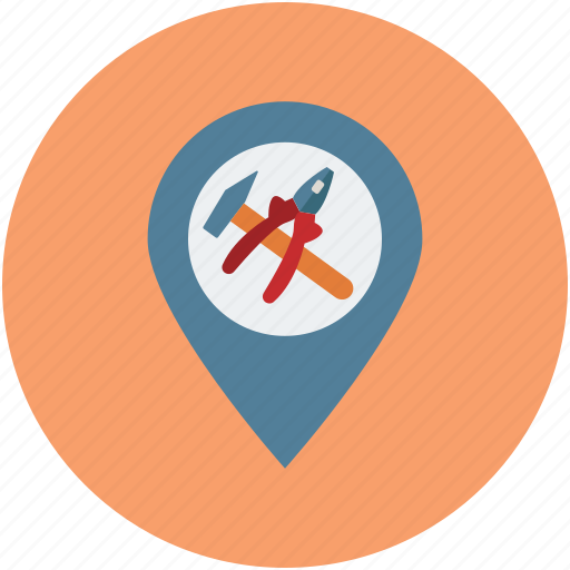 Location, map, mechanic location, navigation, service station, tool location, vehicle service location icon - Download on Iconfinder