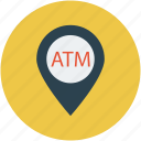 atm location, atm on highway location, bank location, cash withdraw location, location, map, navigation