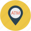 atm location, atm on highway location, bank location, cash withdraw location, location, map, navigation 