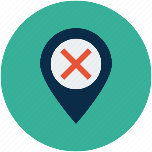 Error location, map location, no entry location, pin, point, wrong, wrong direction icon - Download on Iconfinder