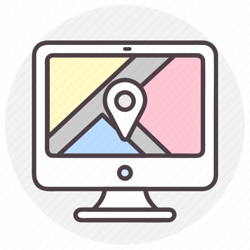 Computer, google maps, location, navigation icon - Download on Iconfinder
