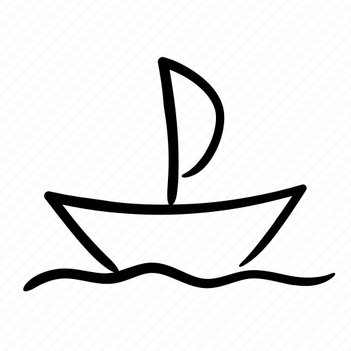 Wave, doodle, water, sea, ocean, boat, sail icon - Download on Iconfinder
