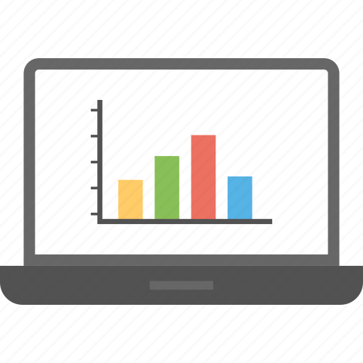 Digital marketing, laptop screen graph, marketing analysis, online business monitoring, website traffic analysis icon - Download on Iconfinder