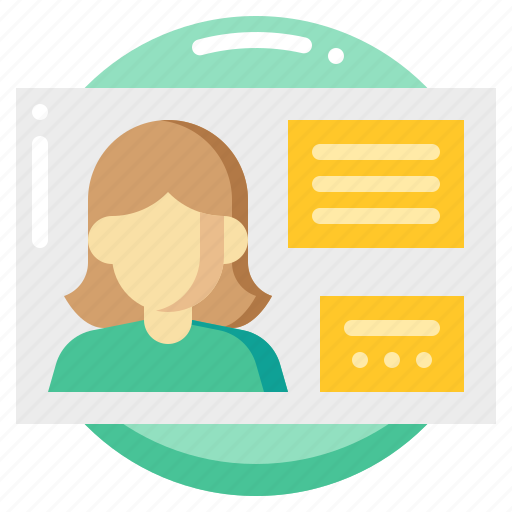 Business, card, human, id, people, woman icon - Download on Iconfinder