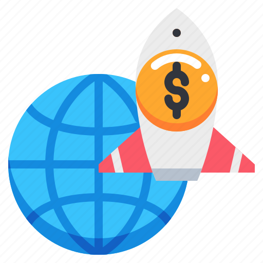 Dollar, earth, global, launch, rocket, world icon - Download on Iconfinder