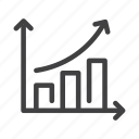 arrow, bar, chart, graph, growth, infographic
