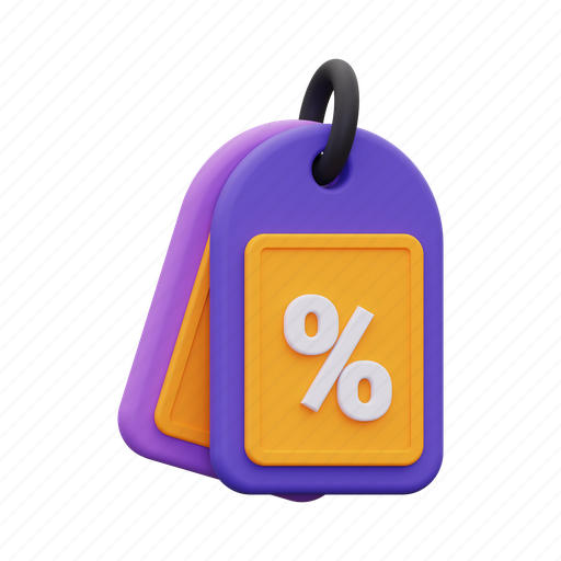 Discount, discount tag, label, price, percent, coupon, sale 3D illustration - Download on Iconfinder