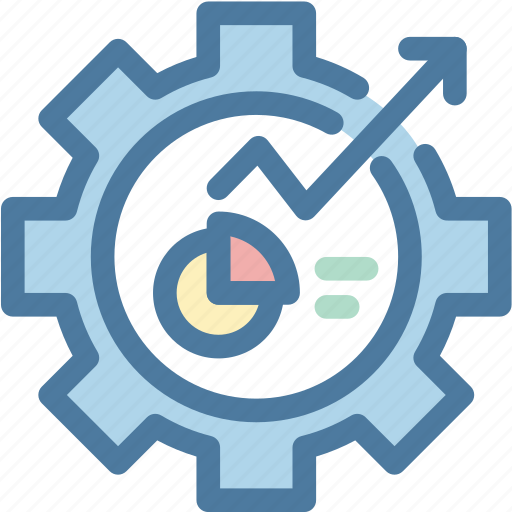Analytics, gear, options, pie chart, report, sales, settings icon - Download on Iconfinder