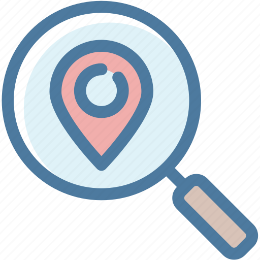 Local seo, location, magnifier, map, marker, pin, search icon - Download on Iconfinder