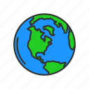 globe, map, north america, world