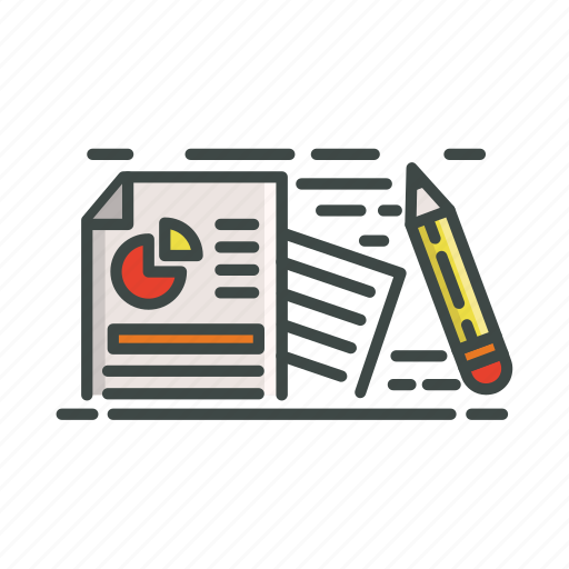Document, files, pencil, pie chart, research icon - Download on Iconfinder
