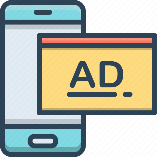 Advertisement, blurb, mobile, reclame, smartphone, sponsored, sponsored ads icon - Download on Iconfinder