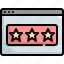 feedback, rating, review, star, testimonial, user, web 