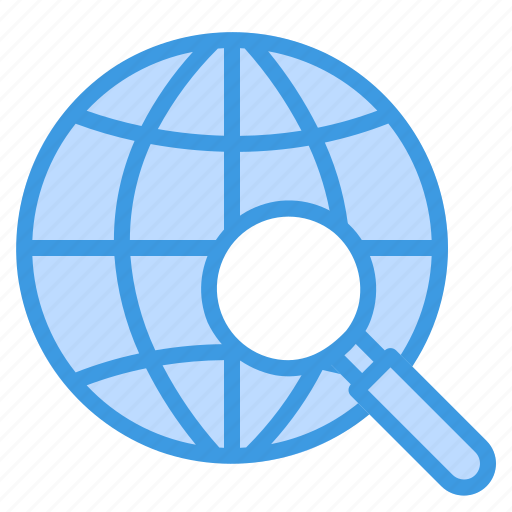 Global, loupe, magnifying glass, network, search, world map, worldwide icon - Download on Iconfinder