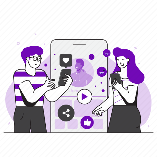 Social media, communication, conversation, message, interaction, network illustration - Download on Iconfinder