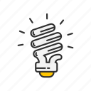 bulb, idea, light, spiral bulb
