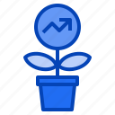 plant, business, growth, investment, arrow, graph, marketing