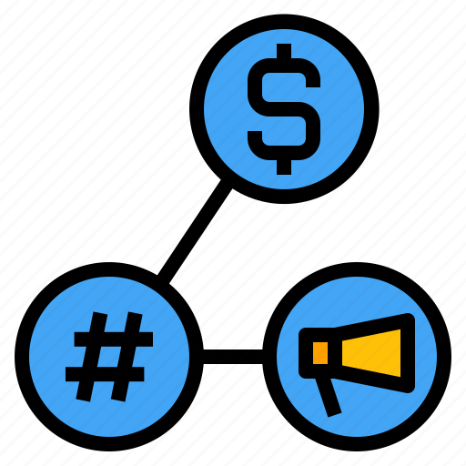 Hashtag, growth, megaphone, dollar, marketing, socialmedia, business icon - Download on Iconfinder