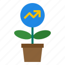 graph, marketing, investment, arrow, plant, business, growth