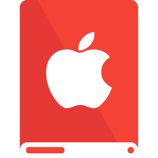 apple, drive, red, white 