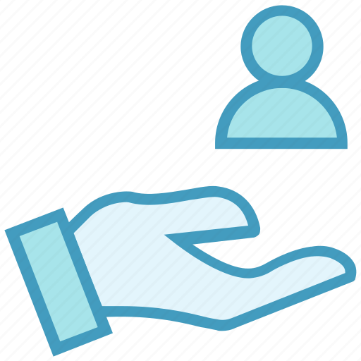 Account, aid, employee, hand, person, support, user icon - Download on Iconfinder