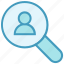 employee, find, magnifier, people, search, search user, user 