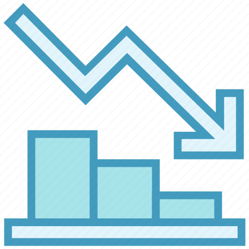 Analytics, arrow, bar, chart, down, graph, stats icon - Download on Iconfinder