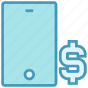 business, cell, dollar, mobile, phone, sign, smartphone