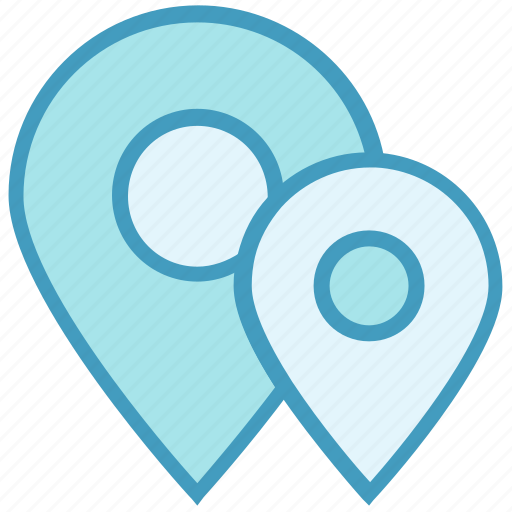 Gps, locations, map marker, map pin, navigation, pins, two icon - Download on Iconfinder