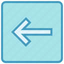 arrow, box, forward, left, left arrow, material, square