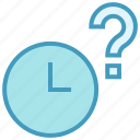 alarm, clock, help, optimization, question mark, time, watch