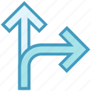 arrows, direction, path, two way, up &amp; right arrows