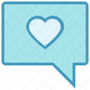 chat, comment, conversation, favorite, heart, message, sms