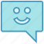 chat, comment, conversation, happy, message, smile, sms 