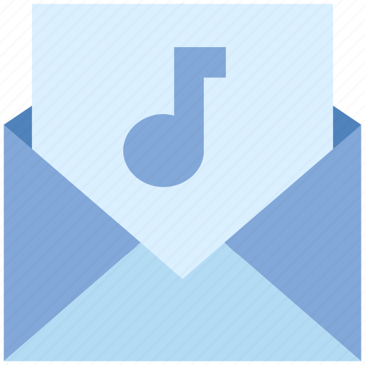 Email, envelope, letter, mail, message, multimedia, music note icon - Download on Iconfinder