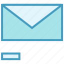 email, envelope, letter, mail, message, minus, remove