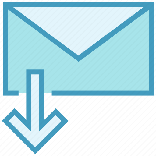 Down arrow, email, envelope, letter, mail, message, receive icon - Download on Iconfinder