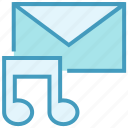 email, envelope, letter, mail, message, multimedia, music note
