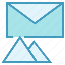 email, envelope, hills, letter, mail, message, mountains