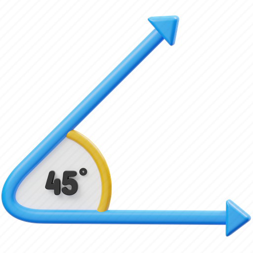 Angle, formula, geometry, ruler, direction, measure, math 3D illustration - Download on Iconfinder