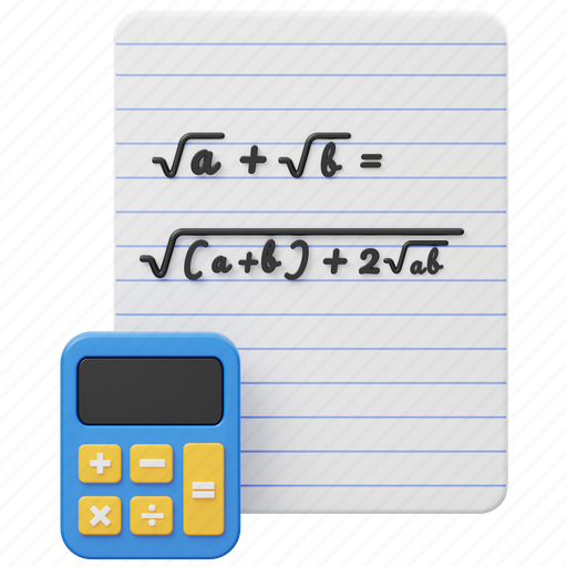 Calculation, calculator, calculate, accounting, maths, finance, mathematics 3D illustration - Download on Iconfinder