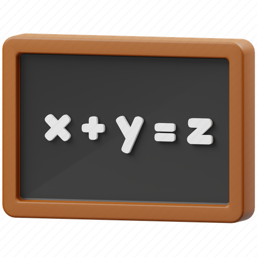 Equation, formula, blackboard, education, study, knowledge, science 3D illustration - Download on Iconfinder
