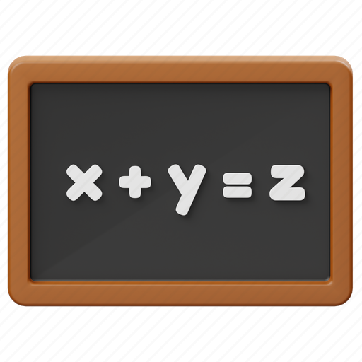 Equation, blackboard, math, education, learn, accounting, school 3D illustration - Download on Iconfinder