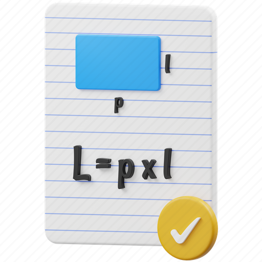 Solve, note, formula, paper, write, check, learn 3D illustration - Download on Iconfinder